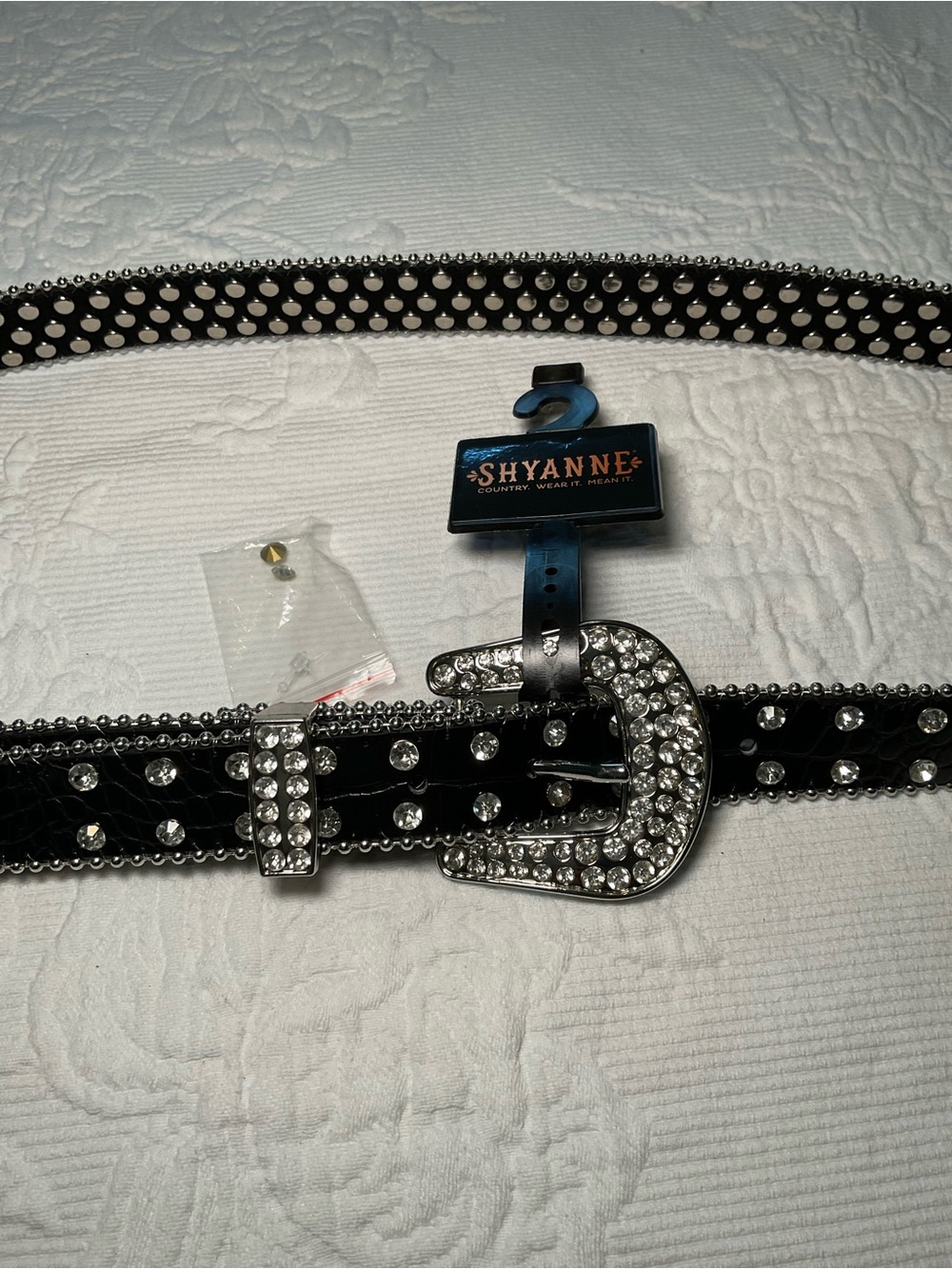 Shyanne Black Rhinestone Western Buckle Belt